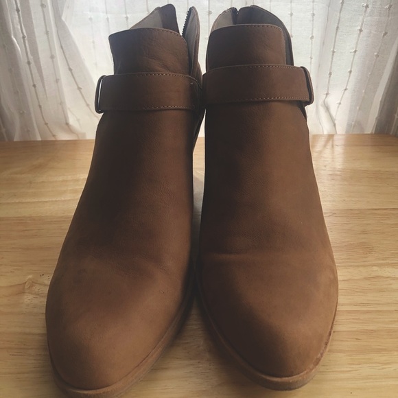 Eileen Fisher tan suede block heel booties - Picture 3 of 7